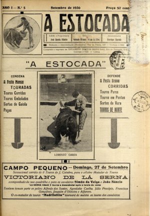 capa do A. 1, n.º 5 de 0/9/1936