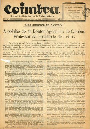capa do A. 3, n.º 20 de 19/11/1935