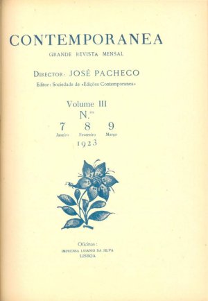 capa do Índice do n.º 7/9 de 0/1/1923