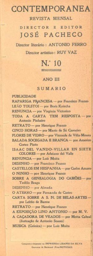 capa do Sumário do n.º 10 de 0/0/1924
