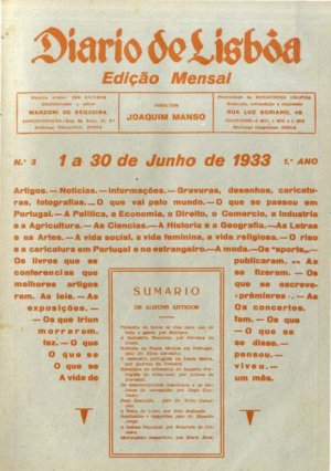 capa do A. 1, n.º 3 de 1/6/1933