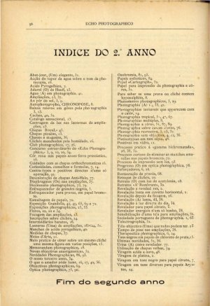 capa do Indice do 2.º anno de 0/0/1907