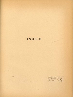 capa do Índice do n.º 1 a 4 de 0/0/1944