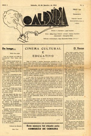 capa do A. 1, n.º 5 de 16/1/1932