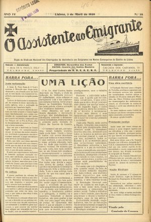 capa do N.º 38 de 5/4/1939