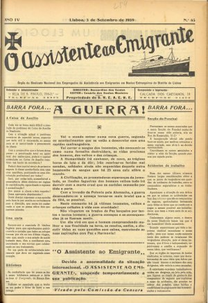 capa do N.º 43 de 5/9/1939