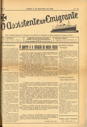 capa do N.º 44 de 5/9/1940
