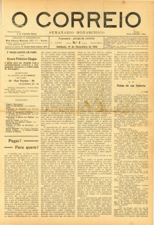 capa do A. 1, n.º 2 de 14/12/1912