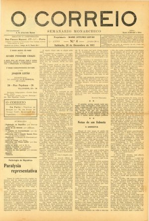 capa do A. 1, n.º 4 de 28/12/1912