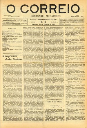 capa do A. 1, n.º 8 de 25/1/1913