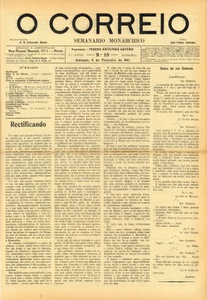 capa do A. 1, n.º 10 de 8/2/1913