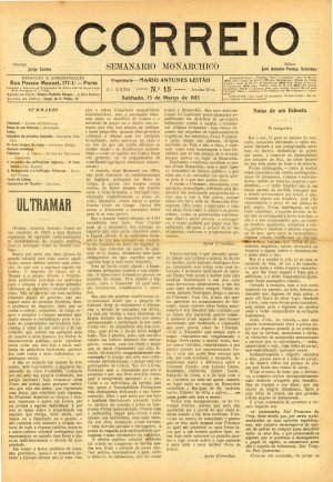capa do A. 1, n.º 15 de 15/3/1913