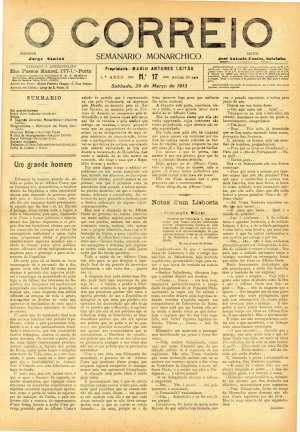capa do A. 1, n.º 17 de 29/3/1913
