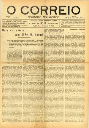 capa do A. 1, n.º 18 de 5/4/1913