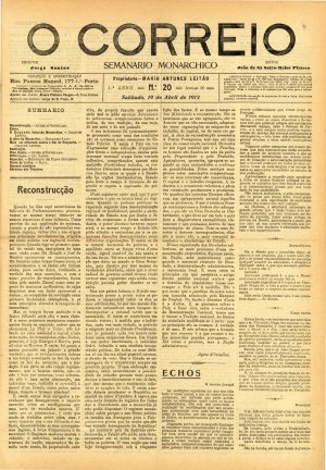 capa do A. 1, n.º 20 de 19/4/1913