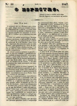 capa do N.º 51 de 24/5/1847