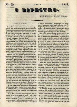 capa do N.º 55 de 8/6/1847