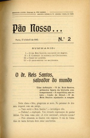 capa do N.º 2 de 27/4/1910