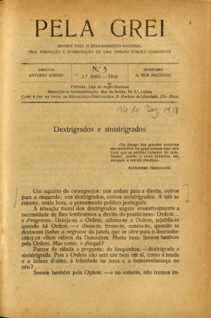 capa do A. 1, n.º 5 de 0/0/1918