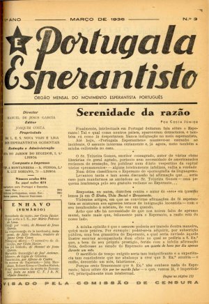 capa do Ano 1, n.º 3 de 0/3/1936
