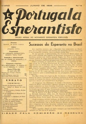 capa do Ano 1, n.º 6 de 0/6/1936