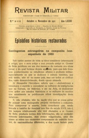 capa do N.º 10 e 11 de 0/10/1921